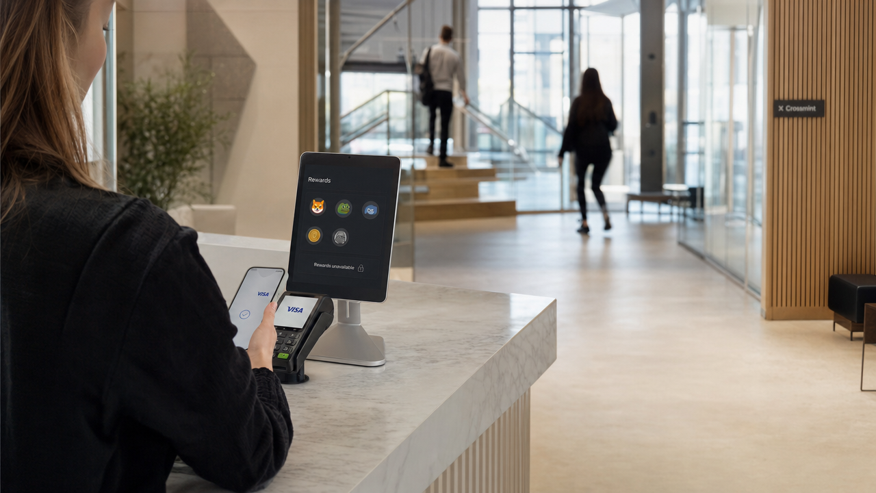 Visa stoppar memecoin-belöningar via Crossmint efter granskning