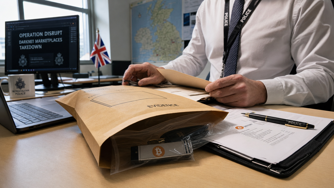 Brittisk polis beslagtar Bitcoin värt 1,4 miljoner dollar kopplat till darknet-marknader
