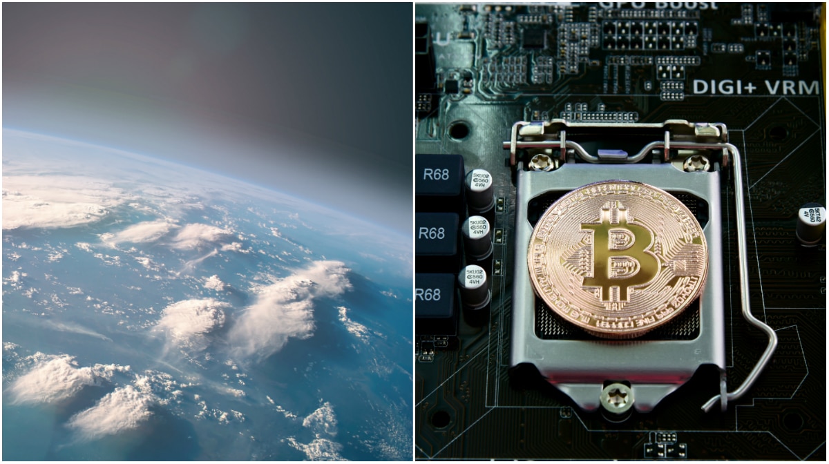 Bitcoinmining på hög höjd.