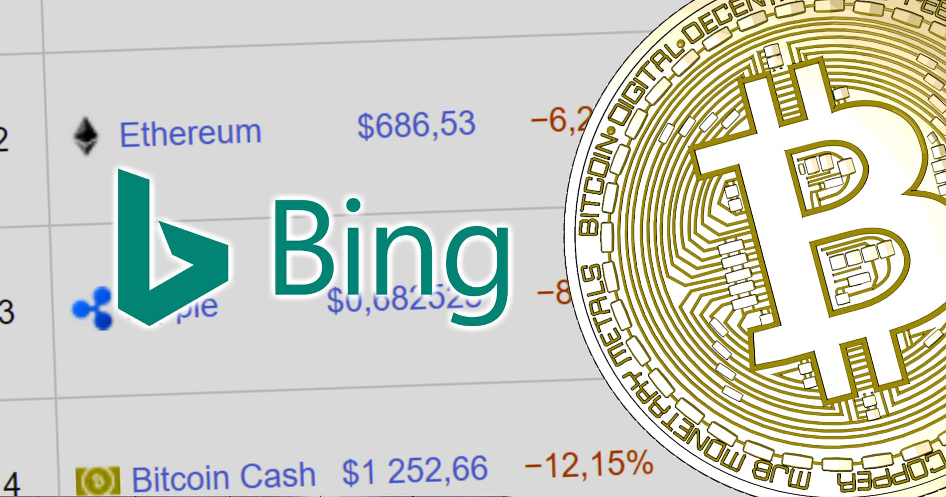 Sökmotorn Bing förbjuder annonser för kryptovalutor.