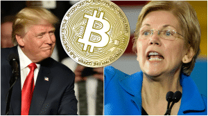 Kryptokritikern Elizabeth Warren utmanar Donald Trump inför USA-valet 2020.