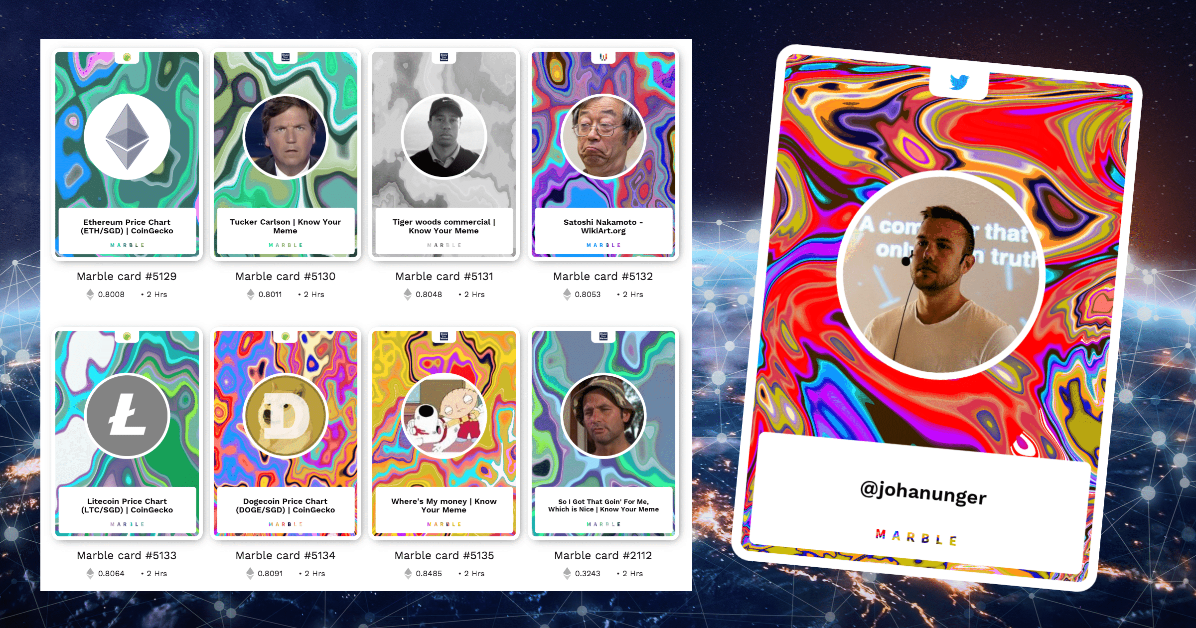 Marblecards gör internetlänkar till unika samlarkort – på ethereums blockkedja.