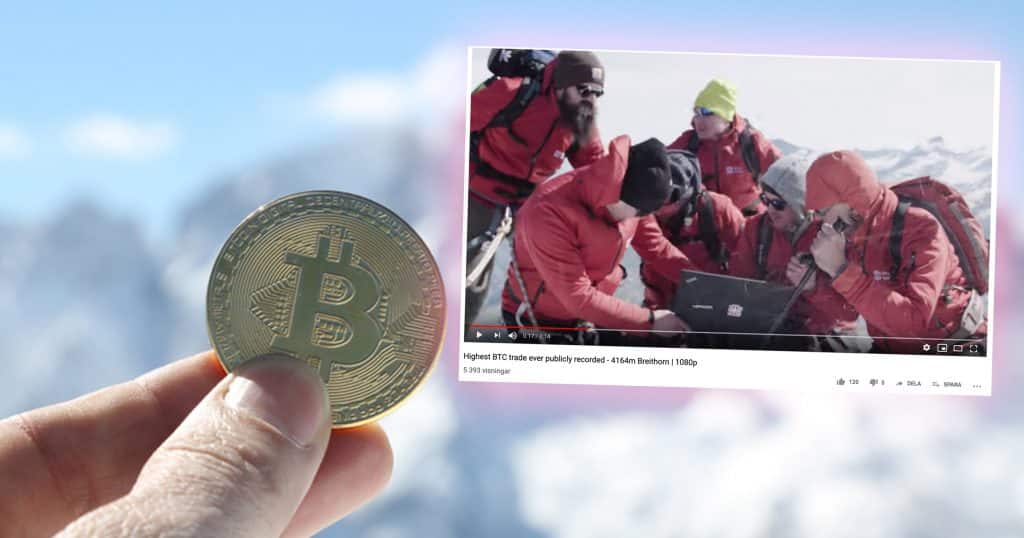 Här gör de tidernas "högsta" bitcointransaktion – 4 164 meter över havet