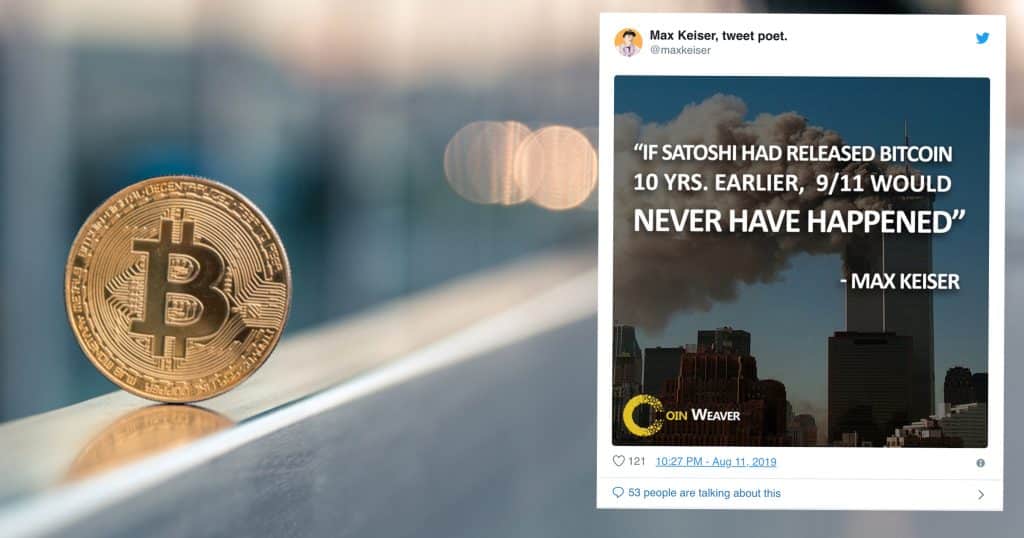 Crypto personality makes outlandish claim: If bitcoin had existed – 9/11 wouldn't have happened