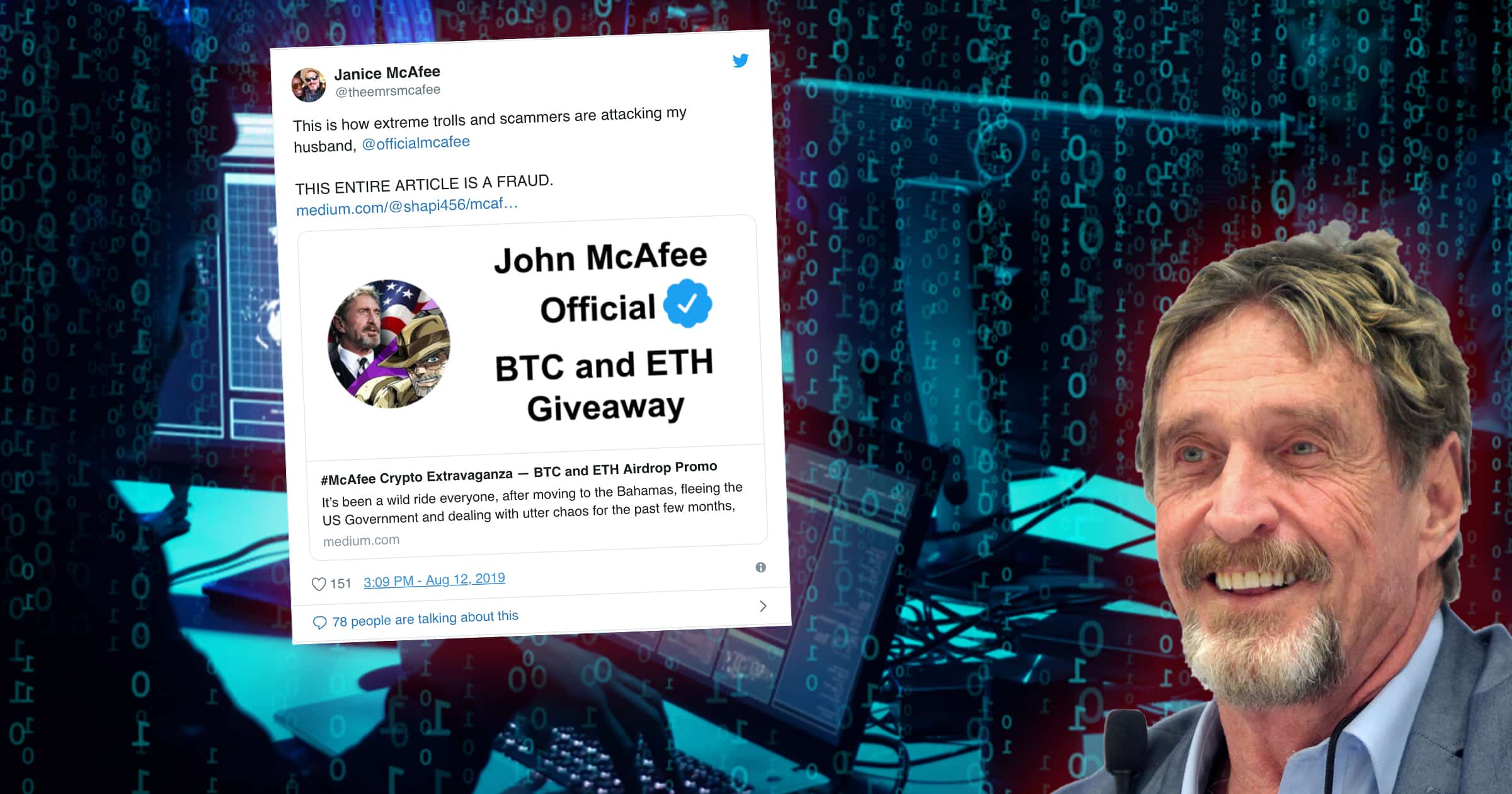 Kryptobedragarnas nya trick: Låtsas vara John McAfee