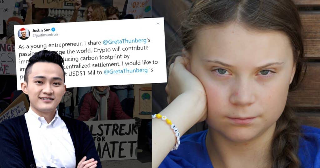 Kinesisk tech-entreprenör vill skänka en miljon dollar till Greta Thunberg.