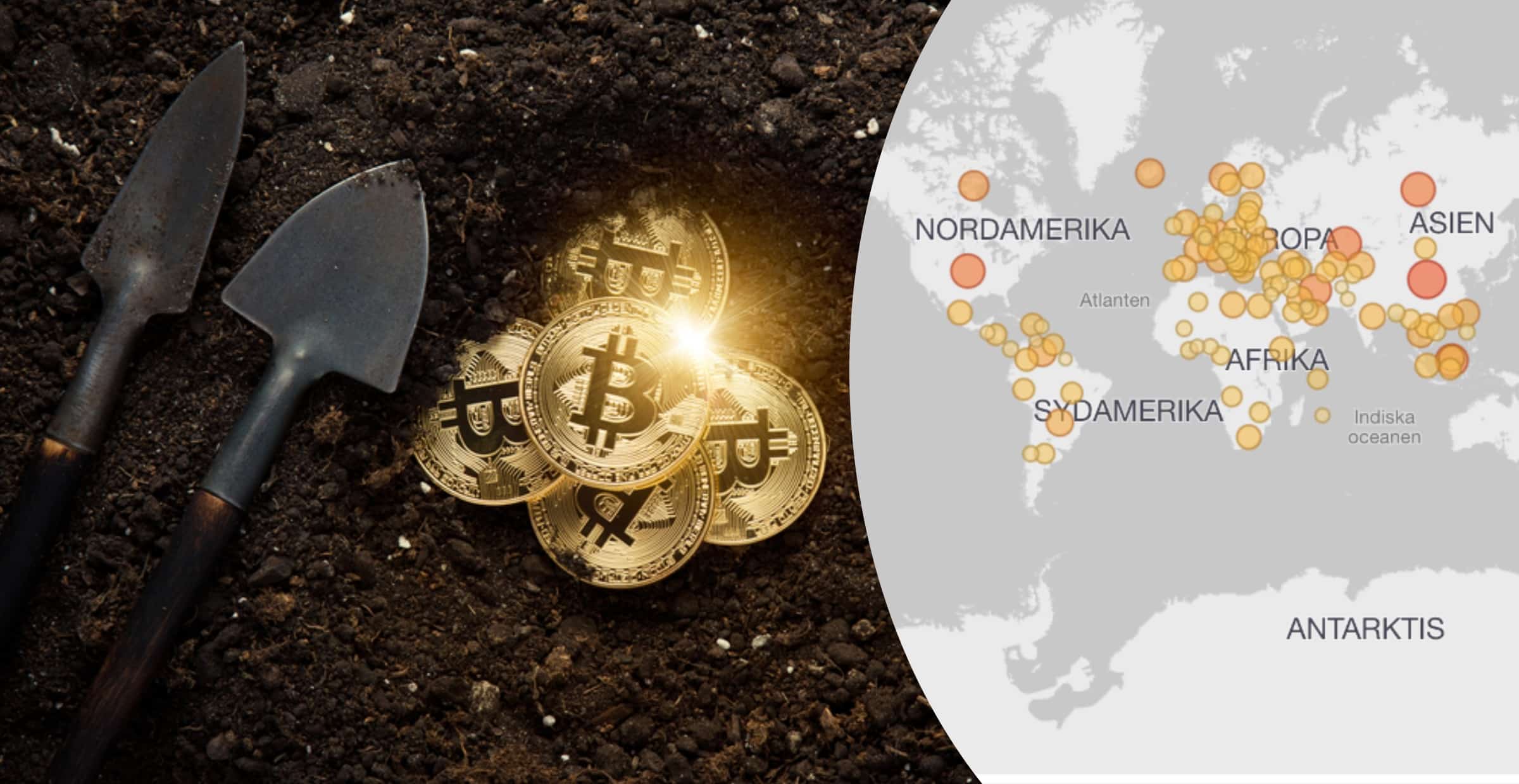 Karta visar: En region i Kina står för 35 procent av all datorkraft som används för bitcoinmining