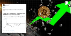 Expert efter att bitcoin gör sitt bästa veckoslut på 2,5 år: "Jag tror att priset fortsätter pumpa"