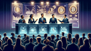 DALL·E 2023-12-07 10.00.01 - A digital illustration depicting a diverse group of people engaged in a debate on cryptocurrency regulation and Central Bank Digital Currenc