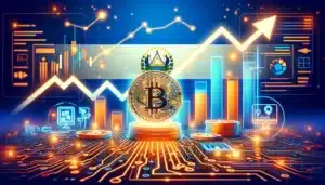 DALL·E 2024-02-29 11.40.31 - Create an image showcasing a vibrant and optimistic scene related to cryptocurrency in El Salvador. Feature a glowing Bitcoin symbol promin