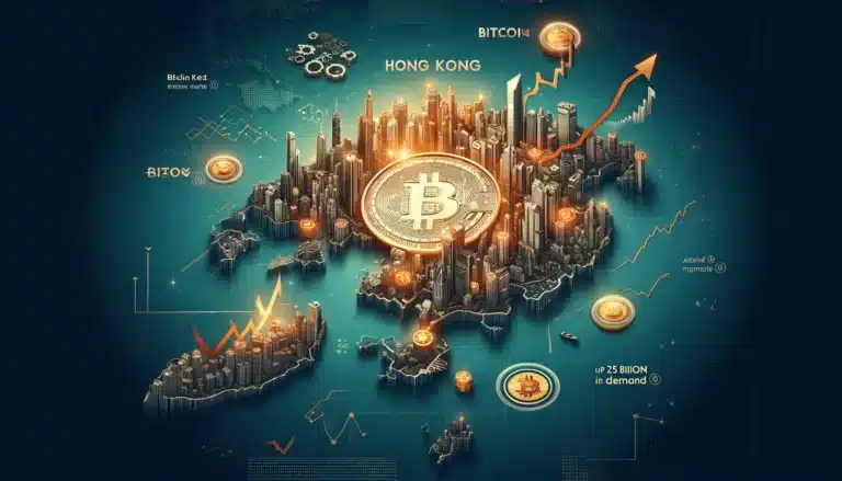 DALL·E 2024-04-12 12.03.47 - Financial graphics concept for a news article about Hong Kong-listed Bitcoin ETFs unlocking up to $25 billion in demand